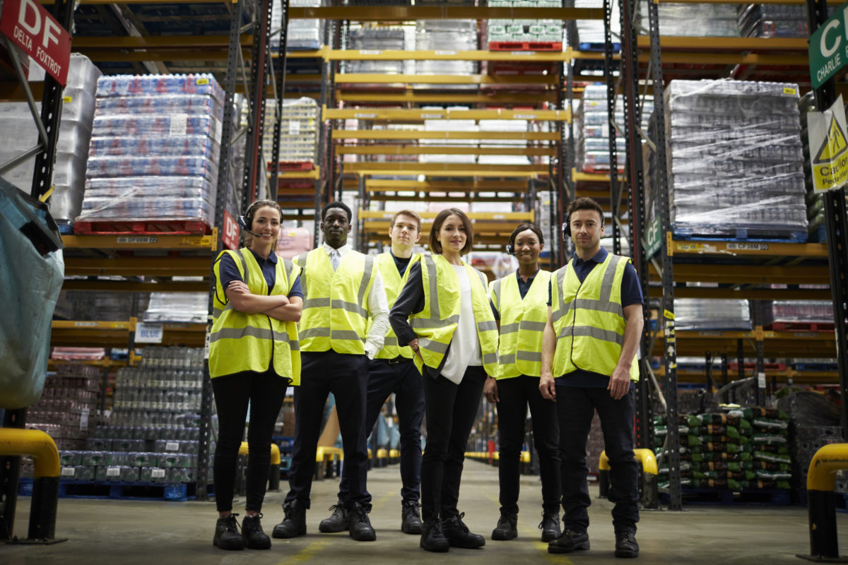 group of warehouse workers